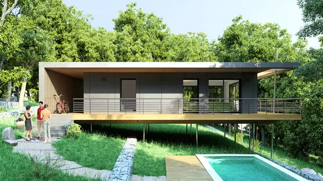 Maison sur pilotis — Maison dans les arbres en Ardèche